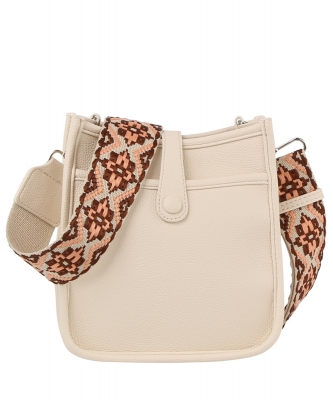Aztec Guitar Strap Hobo Crossbody Bag JY0516M IVORY